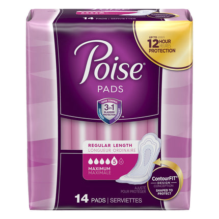 Poise Under Garments Ultra Thin Pad With Shield - 14 CT 6 Pack