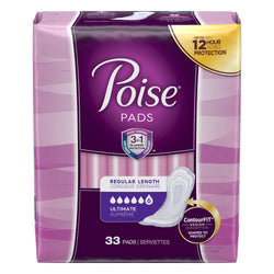 Poise Under Garments Pads Ultimate Coverage - 33 CT 4 Pack