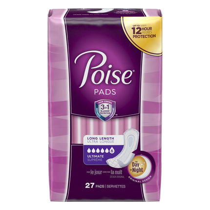 Poise Ultimate Long Pads - 27 CT 4 Pack