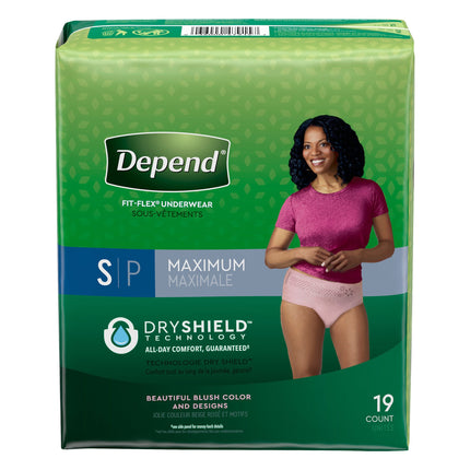 Depend Fit-Flex Underwear For Women Small Maximum Absorbency - 19 CT 2 Pack