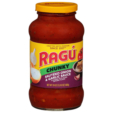 Ragu Chunky Sauteed Onion & Garlic Pasta Sauce - 24 OZ 12 Pack