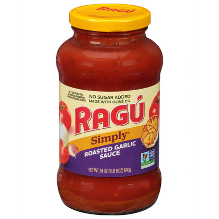 Ragu Simply No Sugar Added Roasted Garlic Pasta Sauce - 24 OZ 6 Pack
