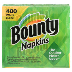 Bounty White Quilted Napkins - 400 CT 4 Pack