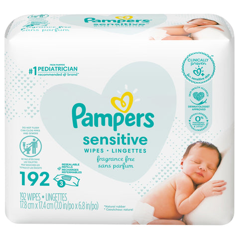 Pampers Wipes Mega Sensitive - 192 CT 4 Pack