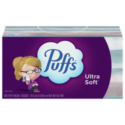 Puffs Facial Tissue Extra Strong Design - 124 CT 24 Pack