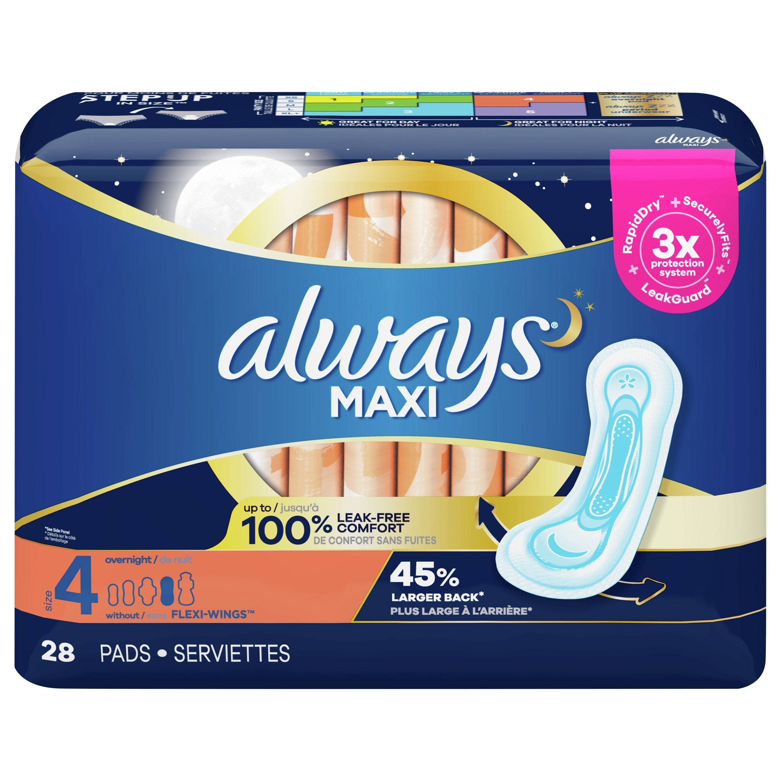 Kotex Security Maxi Overnight Pads Double Pack, 28 units – U by