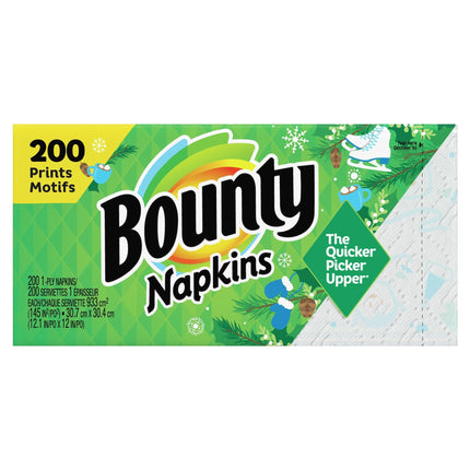 Bounty Napkins Prints - 200 CT 8 Pack