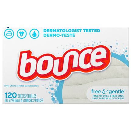 Bounce Free & Gentle Fabric Sheets - 120 CT 6 Pack