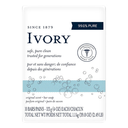 Ivory Soap Bar Original - 38.8 OZ 8 Pack