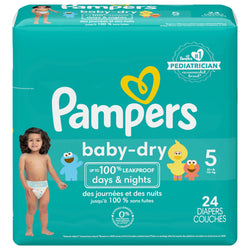 Pampers Diapers Baby Dry Jumbo Size 5 - 24 CT 4 Pack