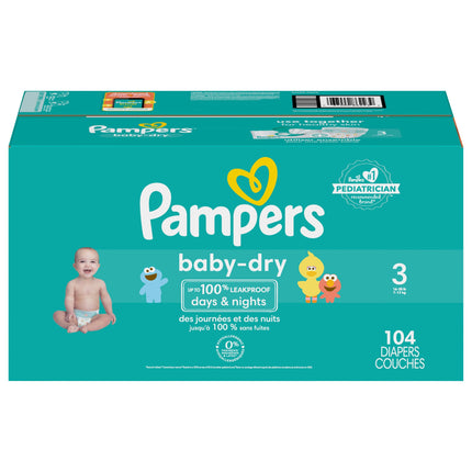 Pampers Diapers Baby Dry Case Size 3 - 104 Diapers