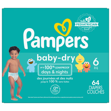 Pampers Diapers Baby Dry Case Size 6 - 64 Diapers