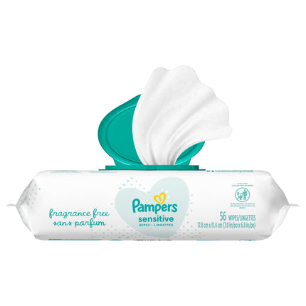 Pampers Wipes Sensitive - 56 CT 8 Pack