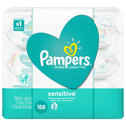 Pampers Wipes Sensitive - 168 CT 4 Pack