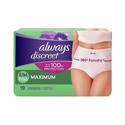 Always Discreet Max Small/Medium Underwear - 19 CT 3 Pack
