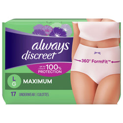 Always Discreet Max Large Underwear - 17 CT 3 Pack