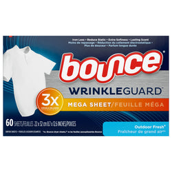 Bounce Wrinkleguard Outdoor Fresh Mega Sheets - 60 CT 6 Pack