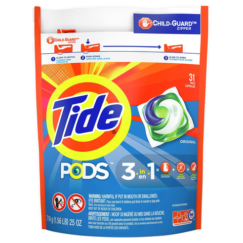 Tide 3 In 1 Pods Original - 23 OZ 4 Pack