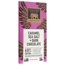 Endangered Species Dark Chocolate With Caramel & Sea Salt - 3 OZ 12 Pack