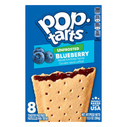Kellogg's Pop-Tarts Unfrosted Blueberry - 13.5 OZ 12 Pack