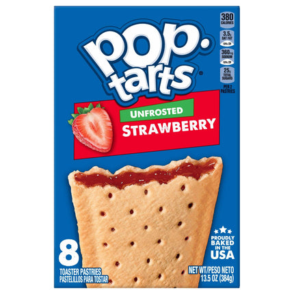 Kellogg's Pop-Tarts Unfrosted Strawberry - 13.5 OZ 12 Pack
