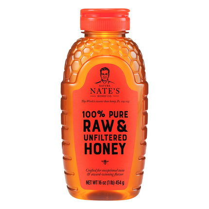 Nature Nate's Raw & Unfiltered Honey - 16 OZ 6 Pack