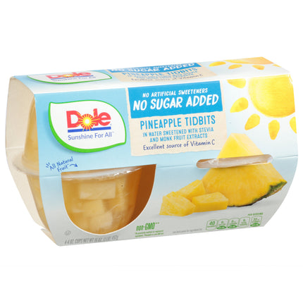 Dole Fruit Cups Pineapple No Sugar Added - 16 OZ 6 Pack