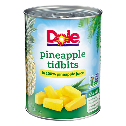 Dole Pineapple Tidbits In 100% Juice - 20 OZ 12 Pack