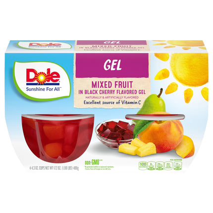 Dole Fruit Cups Mixed In Black Cherry Gelatin - 17.2 OZ 6 Pack