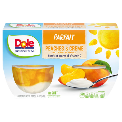 Dole Fruit Cups Parfaits Peaches & Creme - 17.2 OZ 6 Pack