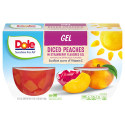 Dole Fruit Cups Peaches In Strawberry Gelatin - 17.2 OZ 6 Pack