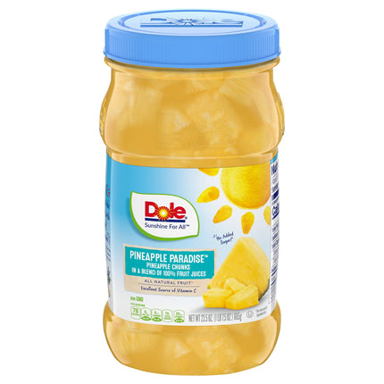 Dole Fruit Jar Pineapple Chunks In Juice - 23.5 OZ 8 Pack