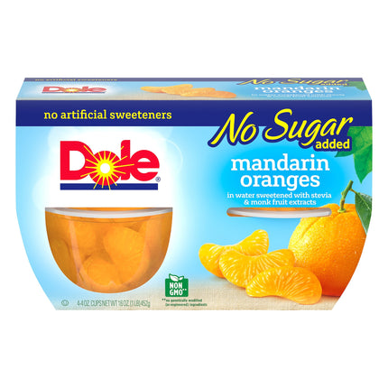 Dole Fruit Cups Mandarin Oranges No Sugar Added - 16 OZ 6 Pack