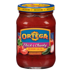 Ortega Salsa Thick & Chunky Medium - 16 OZ 12 Pack