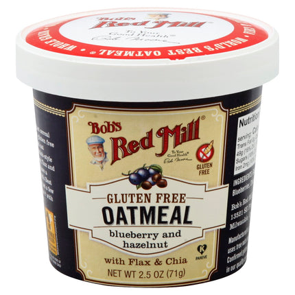 Bob's Red Mill Gluten Free Blueberry Hazelnut Oatmeal Cup - 2.5 OZ 12 Pack