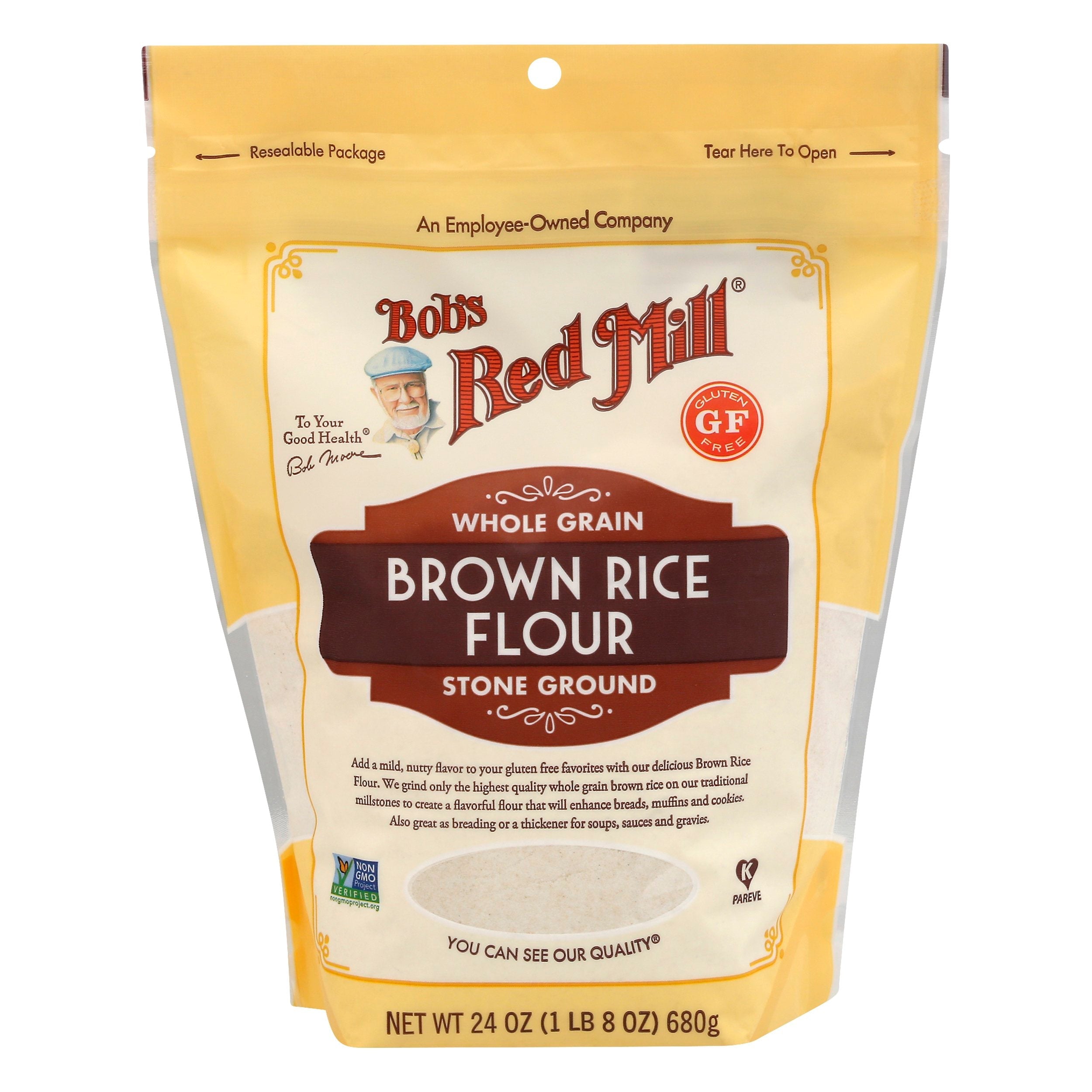 Bob Rice Food Bob's Red Mill Gluten Free Brown Rice Flour - 24 OZ 4 Pack – StockUpExpress
