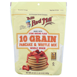 Bob's Red Mill 10 Grain Pancake & Waffle Mix - 24 OZ 4 Pack