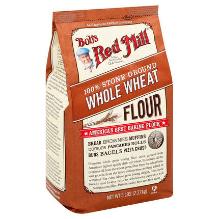 Bob's Red Mill 100% Stone Ground Whole Wheat Flour - 5 LB 4 Pack