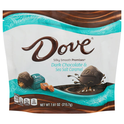 Dove Silky Smooth Promises Dark Chocolate & Sea Salt Caramel Stand Up Pouch - 7.61 OZ 8 Pack