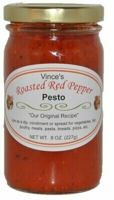 Bulone Enterprises Vince's Roasted Red Pepper Pesto - 8 OZ 12 Pack