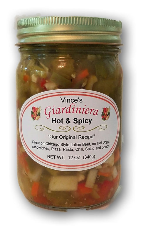 Bulone Enterprises Vince's Hot & Spicy Giardiniera - 12 OZ 12 Pack
