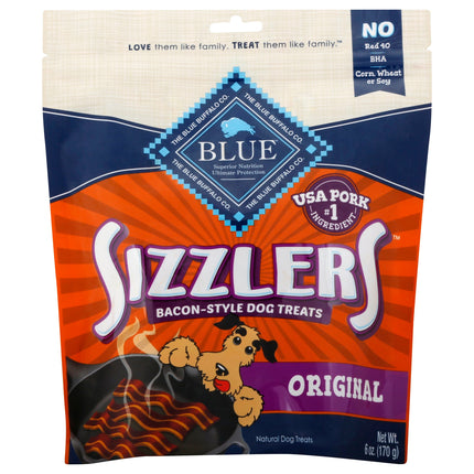 Blue Buffalo Sizzlers Bacon-Style Dog Treats - 6 OZ 6 Pack