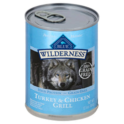 Blue Buffalo Wilderness Grain Free Turkey & Chicken Dog Food - 12.5 OZ 12 Pack