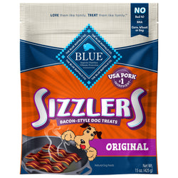 Blue Buffalo Sizzler Bacon-Style Dog Treats - 15 OZ 4 Pack