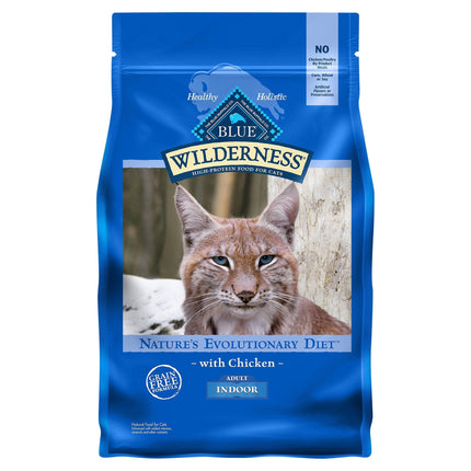 Blue Buffalo Wilderness Grain Free Chicken Adult Indoor Cat Food - 4 LB 4 Pack
