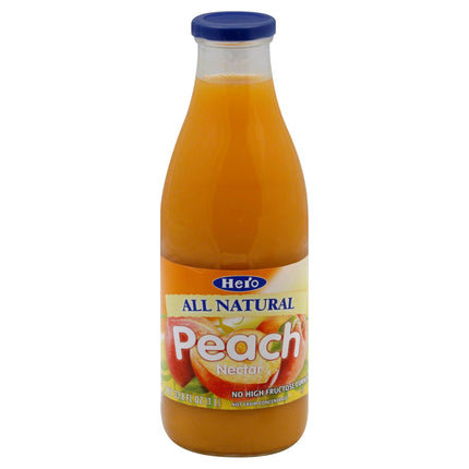 Hero All Natural Peach Nectar Juice - 33.8 FZ 6 Pack