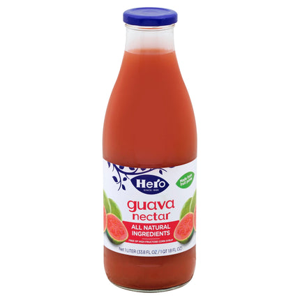 Hero All Natural Guava Nectar Juice - 33.8 FZ 6 Pack
