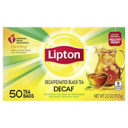 Lipton Decaf Tea Bags - 50 CT 12 Pack