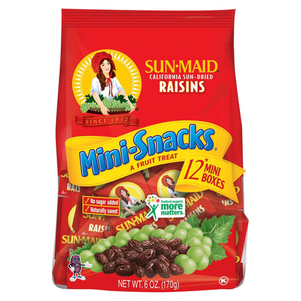 Sun-Maid Raisins Mini Packs - 6 OZ 18 Pack