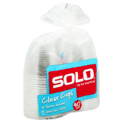 Solo Cup Plastic Clear - 40 CT 12 Pack